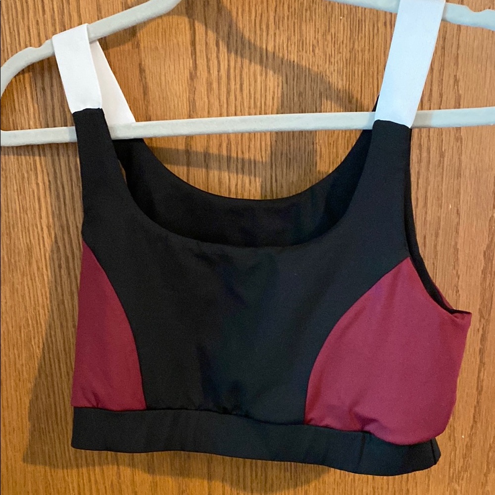 SHEIN Black and Red Sports Bra with Wide Straps